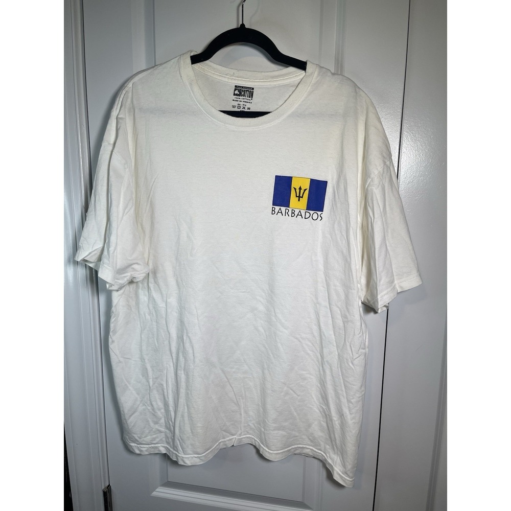 Barbados Flag T-shirt White XXL Made In Jamaica